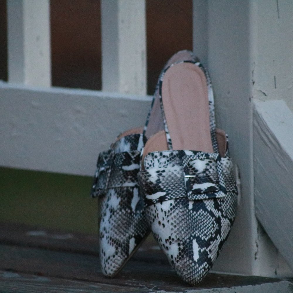Faux Snakeskin flats